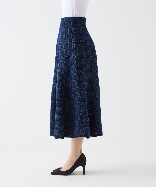 Tuche(トゥシェ)の「Tuche/トゥシェ ハレの日style ミックスツイード フレアロングスカート(スカート・レディース・ブラウン系その他/ブルー系その他・MEDIUM/LARGE)」の11枚目の写真