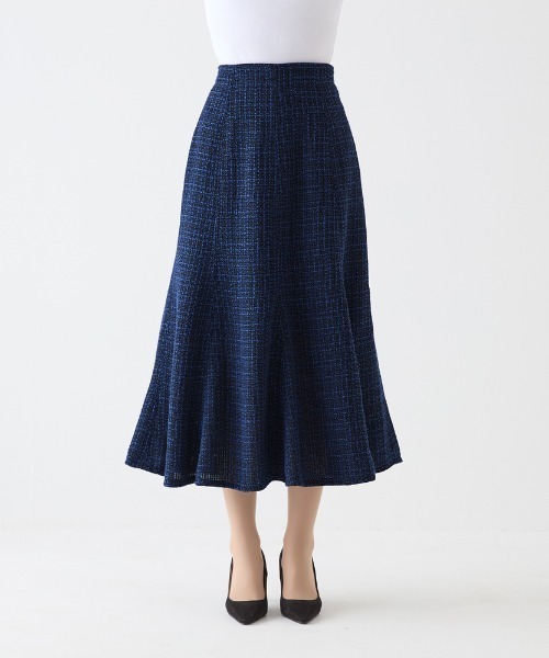Tuche(トゥシェ)の「Tuche/トゥシェ ハレの日style ミックスツイード フレアロングスカート(スカート・レディース・ブラウン系その他/ブルー系その他・MEDIUM/LARGE)」の10枚目の写真