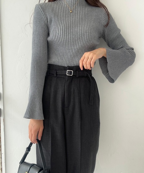 LAUIR（ラウアー）の「ツイードハイウエストパンツ[高身長サイズMT有り]（その他パンツ・レディース・ベージュ/グレー/ブラック・MEDIUM/LARGE/MT）」の4枚目の写真