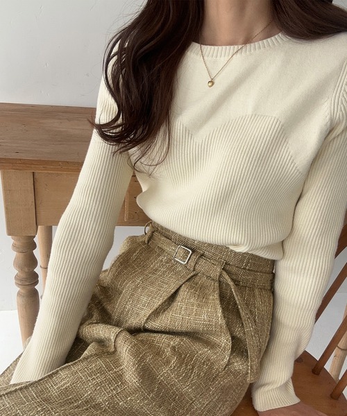 LAUIR（ラウアー）の「ツイードハイウエストパンツ[高身長サイズMT有り]（その他パンツ・レディース・ベージュ/グレー/ブラック・MEDIUM/LARGE/MT）」の6枚目の写真