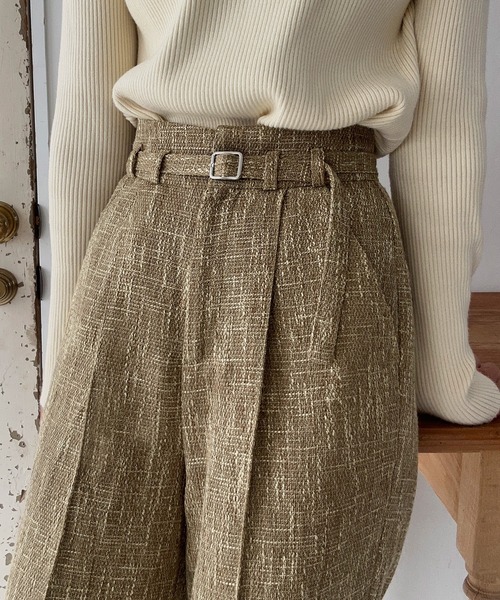 LAUIR（ラウアー）の「ツイードハイウエストパンツ[高身長サイズMT有り]（その他パンツ・レディース・ベージュ/グレー/ブラック・MEDIUM/LARGE/MT）」の7枚目の写真