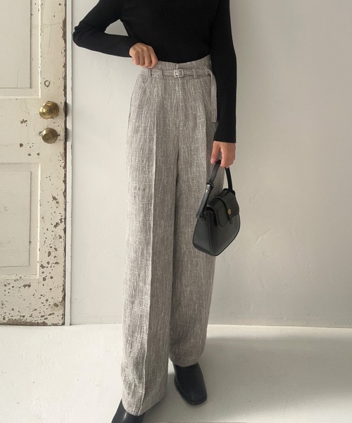 LAUIR（ラウアー）の「ツイードハイウエストパンツ[高身長サイズMT有り]（その他パンツ・レディース・ベージュ/グレー/ブラック・MEDIUM/LARGE/MT）」の10枚目の写真