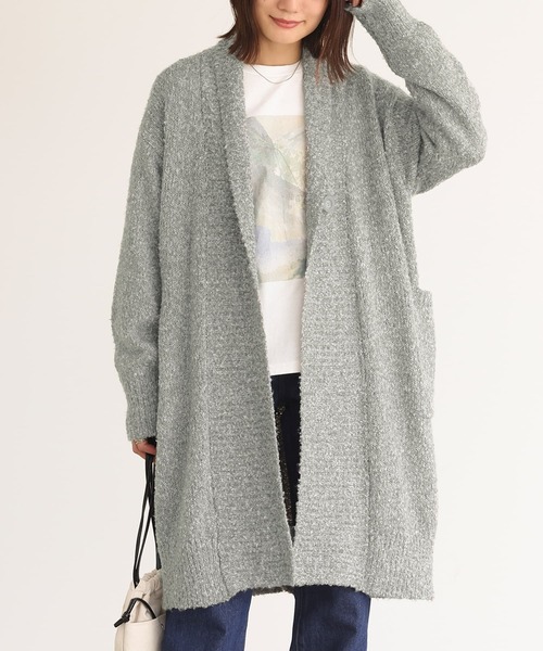 n'OrLABEL（ノアールレーベル）の「【機能素材】『ブークレニットコーディガン』（カーディガン/ボレロ・レディース・ミックスグレー/ブラウン系その他/ベージュ/ネイビー・FREE）」の2枚目の写真