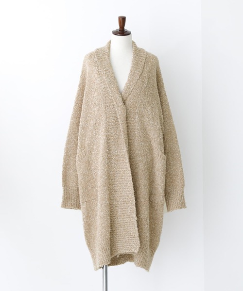 n'OrLABEL（ノアールレーベル）の「【機能素材】『ブークレニットコーディガン』（カーディガン/ボレロ・レディース・ミックスグレー/ブラウン系その他/ベージュ/ネイビー・FREE）」の11枚目の写真