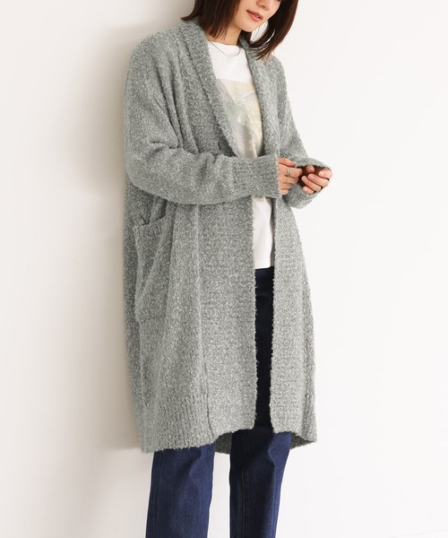 n'OrLABEL（ノアールレーベル）の「【機能素材】『ブークレニットコーディガン』（カーディガン/ボレロ・レディース・ミックスグレー/ブラウン系その他/ベージュ/ネイビー・FREE）」の9枚目の写真