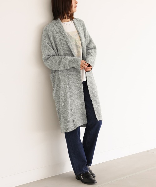 n'OrLABEL（ノアールレーベル）の「【機能素材】『ブークレニットコーディガン』（カーディガン/ボレロ・レディース・ミックスグレー/ブラウン系その他/ベージュ/ネイビー・FREE）」の10枚目の写真