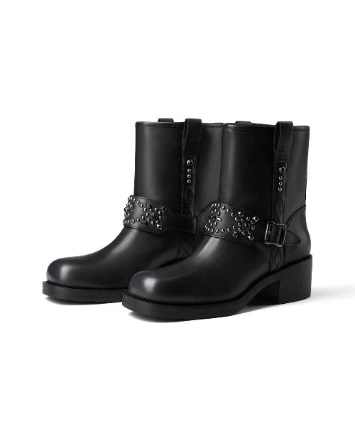 ASH（アッシュ）の「ASH/アッシュ【TEQUILA】スタッズベルト ウエスタンショートブーツ ５cmヒール（ブーツ・レディース・ブラック・36/38/37）」の5枚目の写真