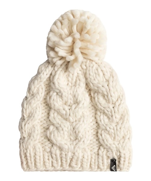 ROXY(ロキシー)の「WINTER BEANIE/ロキシーポンポン付きケーブルニットキャップ・ビーニー(ニットキャップ/ビーニー・レディース・ホワイト/オレンジ・FREE)」の5枚目の写真
