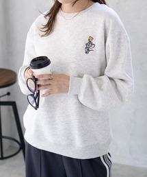 TOM＆JERRY トムとジェリー 刺繍 ルーズシルエットトレーナー