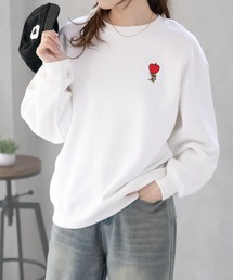 TOM&JERRY トムとジェリー 刺繍 ルーズシルエットトレーナー