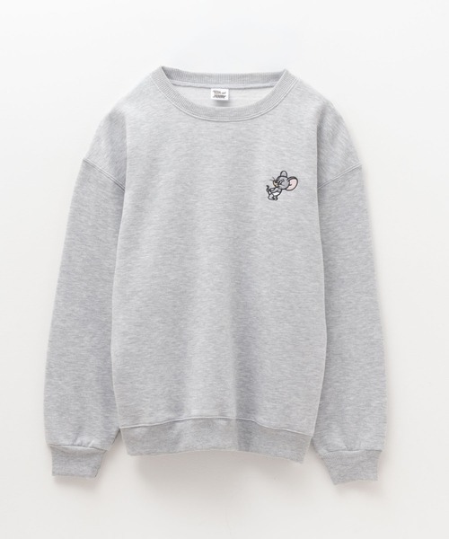 Tom＆Jerry（トムアンドジェリー）の「TOM＆JERRY トムとジェリー 刺繍 ルーズシルエットトレーナー（スウェット・レディース・オフホワイト/杢グレー/オートミール・フリー）」の18枚目の写真