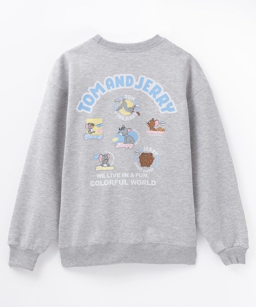 Tom＆Jerry（トムアンドジェリー）の「TOM＆JERRY トムとジェリー 刺繍 ルーズシルエットトレーナー（スウェット・レディース・オフホワイト/杢グレー/オートミール・フリー）」の19枚目の写真