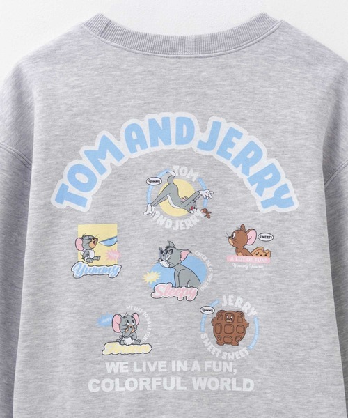 Tom＆Jerry（トムアンドジェリー）の「TOM＆JERRY トムとジェリー 刺繍 ルーズシルエットトレーナー（スウェット・レディース・オフホワイト/杢グレー/オートミール・フリー）」の21枚目の写真