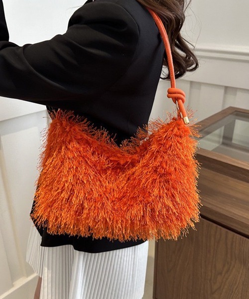 WESTSEA（ウエストシー）の「2way フリンジ ショルダーバッグ（ショルダーバッグ・レディース・ホワイト/オレンジ/ライトブルー/ブラック/ピンク・FREE）」の5枚目の写真