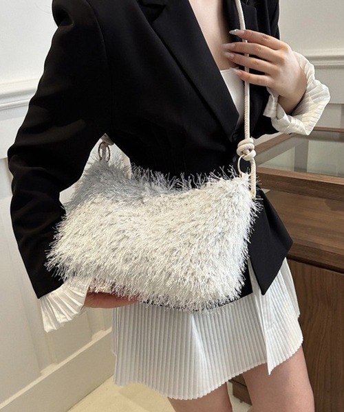 WESTSEA（ウエストシー）の「2way フリンジ ショルダーバッグ（ショルダーバッグ・レディース・ホワイト/オレンジ/ライトブルー/ブラック/ピンク・FREE）」の6枚目の写真