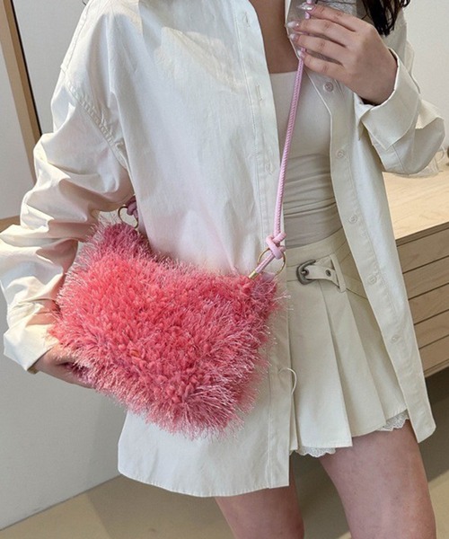 WESTSEA（ウエストシー）の「2way フリンジ ショルダーバッグ（ショルダーバッグ・レディース・ホワイト/オレンジ/ライトブルー/ブラック/ピンク・FREE）」の9枚目の写真