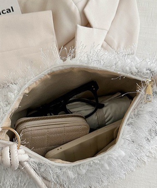 WESTSEA（ウエストシー）の「2way フリンジ ショルダーバッグ（ショルダーバッグ・レディース・ホワイト/オレンジ/ライトブルー/ブラック/ピンク・FREE）」の13枚目の写真