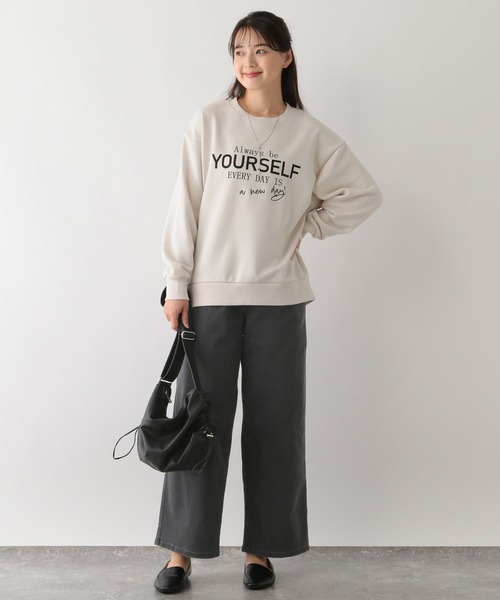 GLOBAL WORK Smile Seed Store（グローバルワーク スマイルシードストア）の「デニム起毛ワイドパンツ/116001（デニムパンツ・レディース・スミクロ/アイボリー/ブルー/ライトブルー・SMALL/X-LARGE/MEDIUM/LARGE）」の9枚目の写真