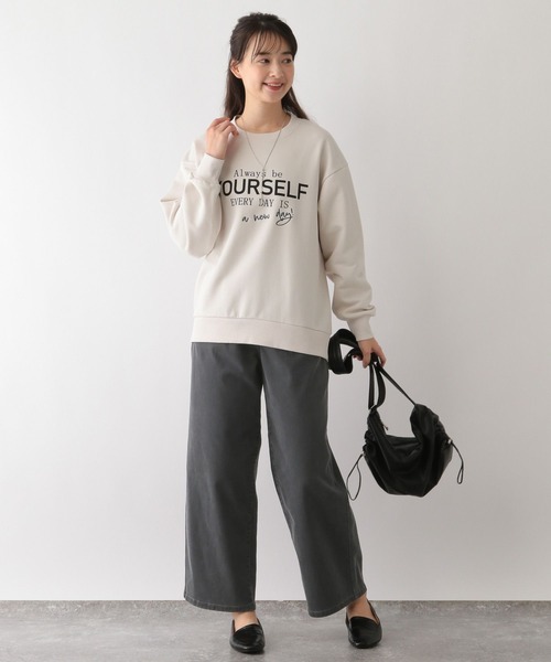 GLOBAL WORK Smile Seed Store（グローバルワーク スマイルシードストア）の「デニム起毛ワイドパンツ/116001（デニムパンツ・レディース・スミクロ/アイボリー/ブルー/ライトブルー・SMALL/X-LARGE/MEDIUM/LARGE）」の10枚目の写真