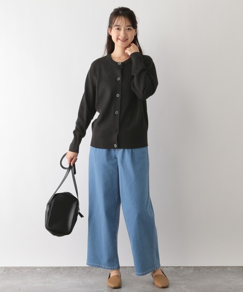 GLOBAL WORK Smile Seed Store（グローバルワーク スマイルシードストア）の「デニム起毛ワイドパンツ/116001（デニムパンツ・レディース・スミクロ/アイボリー/ブルー/ライトブルー・SMALL/X-LARGE/MEDIUM/LARGE）」の14枚目の写真