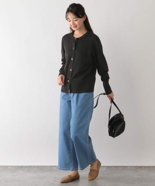 GLOBAL WORK Smile Seed Store（グローバルワーク スマイルシードストア）の「デニム起毛ワイドパンツ/116001（デニムパンツ・レディース・スミクロ/アイボリー/ブルー/ライトブルー・SMALL/X-LARGE/MEDIUM/LARGE）」の15枚目の写真