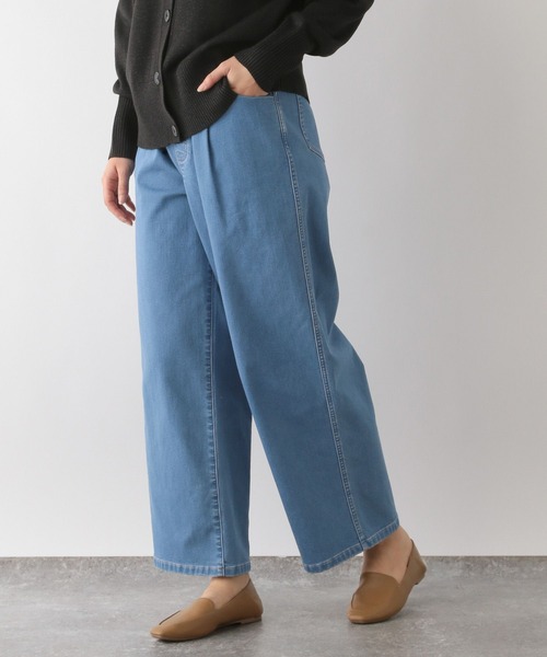 GLOBAL WORK Smile Seed Store（グローバルワーク スマイルシードストア）の「デニム起毛ワイドパンツ/116001（デニムパンツ・レディース・スミクロ/アイボリー/ブルー/ライトブルー・SMALL/X-LARGE/MEDIUM/LARGE）」の18枚目の写真