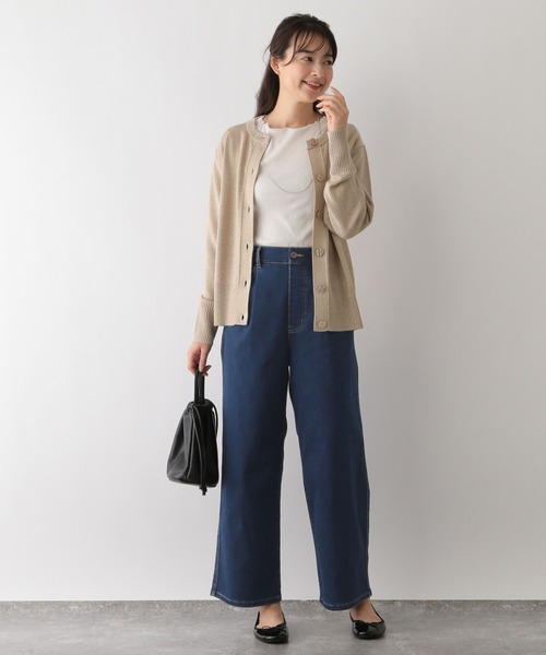 GLOBAL WORK Smile Seed Store（グローバルワーク スマイルシードストア）の「デニム起毛ワイドパンツ/116001（デニムパンツ・レディース・スミクロ/アイボリー/ブルー/ライトブルー・SMALL/X-LARGE/MEDIUM/LARGE）」の19枚目の写真