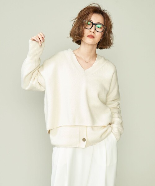 conte Vネックニット UNITED ARROWS｜<conte>ディープVネック プルオーバーニット