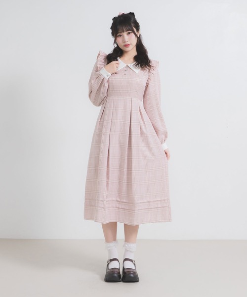 DearMyLoveRose(ディアマイラブローズ)の「配色角襟フリルタック長袖ワンピース(ワンピース・レディース・ブルー/ブラック系その他/ブラック/ピンク系その他/ネイビー/ブルー系その他/ダークブルー/ピンク・SMALL/MEDIUM/LARGE/LL/3L)」の17枚目の写真