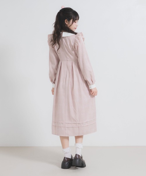 DearMyLoveRose(ディアマイラブローズ)の「配色角襟フリルタック長袖ワンピース(ワンピース・レディース・ブルー/ブラック系その他/ブラック/ピンク系その他/ネイビー/ブルー系その他/ダークブルー/ピンク・SMALL/MEDIUM/LARGE/LL/3L)」の18枚目の写真