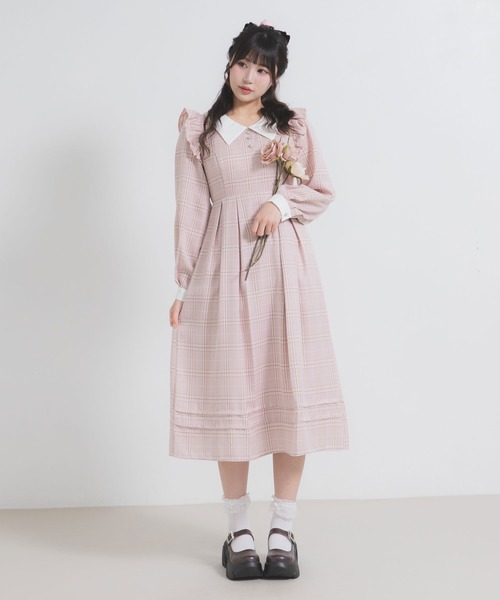 DearMyLoveRose(ディアマイラブローズ)の「配色角襟フリルタック長袖ワンピース(ワンピース・レディース・ブルー/ブラック系その他/ブラック/ピンク系その他/ネイビー/ブルー系その他/ダークブルー/ピンク・SMALL/MEDIUM/LARGE/LL/3L)」の20枚目の写真