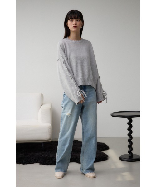 AZUL BY MOUSSY アズールバイマウジー　レディース　ニットセーター セール】ダメージニットトップス（ニット/セーター）｜AZUL BY