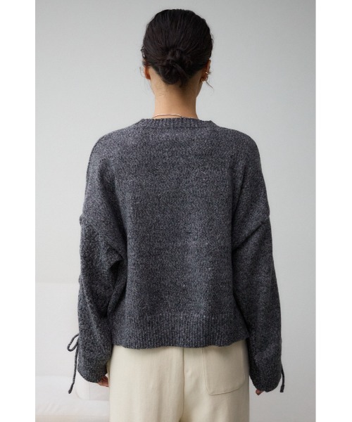 AZUL by moussy（アズールバイマウジー）の「スリーブレースアップニット（ニット/セーター・レディース・グリーン/ダークグレー/スモークピンク/ライトグレー・FREE）」の10枚目の写真