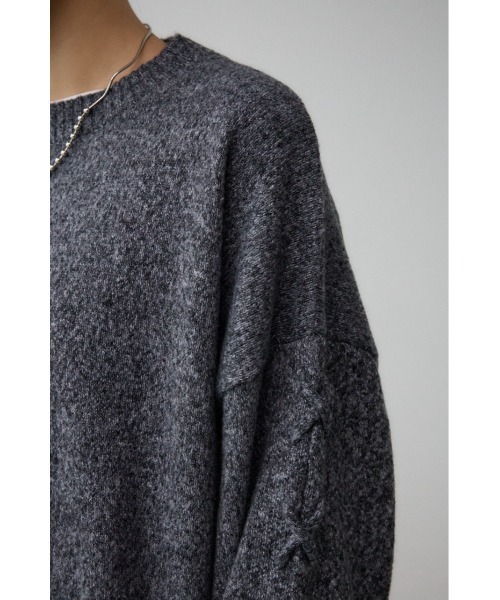 AZUL by moussy（アズールバイマウジー）の「スリーブレースアップニット（ニット/セーター・レディース・グリーン/ダークグレー/スモークピンク/ライトグレー・FREE）」の12枚目の写真