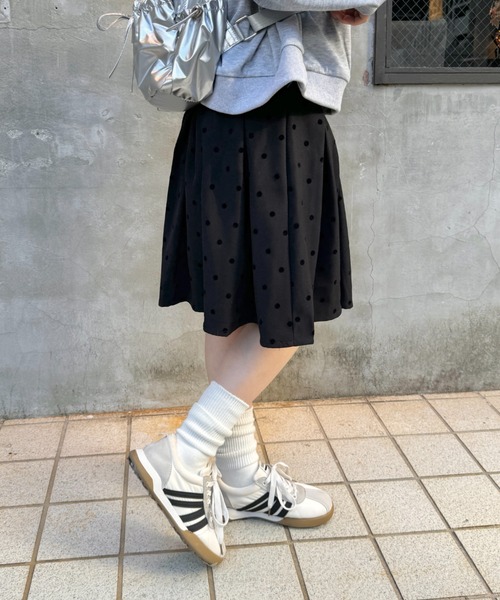 セール】ドットプリーツミディスカート（スカート）｜SOLLON
