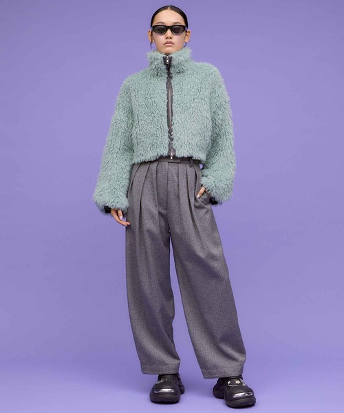 THINGS THAT MATTER（シングス ザット マター）の「WOOL MIX HERRINGBONE COCOON PANTS / ウールミックスヘリンボーンコクーンパンツ（その他パンツ・レディース・グレー・1/2）」の9枚目の写真
