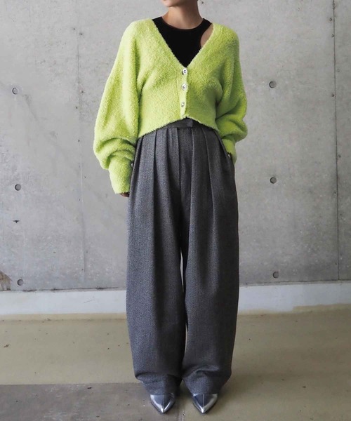 THINGS THAT MATTER（シングス ザット マター）の「WOOL MIX HERRINGBONE COCOON PANTS / ウールミックスヘリンボーンコクーンパンツ（その他パンツ・レディース・グレー・1/2）」の22枚目の写真