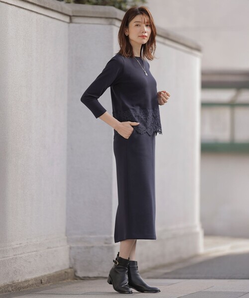 J.PRESS(ジェイプレス)の「【WEB限定カラーあり・洗える】RACY DECOR ニット(ニット/セーター・レディース・ホワイト系/ライトグレー系/ネイビー系・MEDIUM/LARGE)」の4枚目の写真