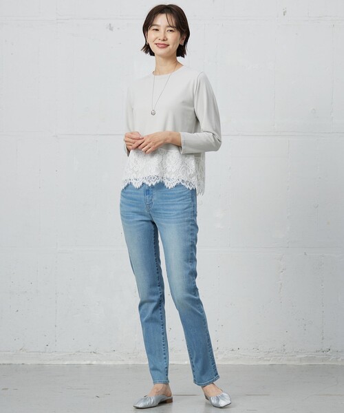 J.PRESS(ジェイプレス)の「【WEB限定カラーあり・洗える】RACY DECOR ニット(ニット/セーター・レディース・ホワイト系/ライトグレー系/ネイビー系・MEDIUM/LARGE)」の10枚目の写真