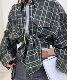 roomy（ルーミー）の「ルーズカラーチェックシャツ（シャツ/ブラウス）」