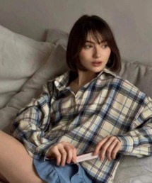 roomy（ルーミー）の「ルーズカラーチェックシャツ（シャツ/ブラウス）」