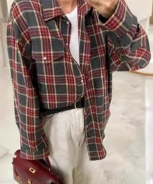 roomy（ルーミー）の「ルーズカラーチェックシャツ（シャツ/ブラウス）」