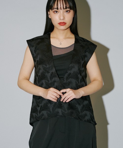 Kastane チュールレイヤードベアドレス　ブラック コカ coca チュールレイヤードトップス （Black） -ファッション
