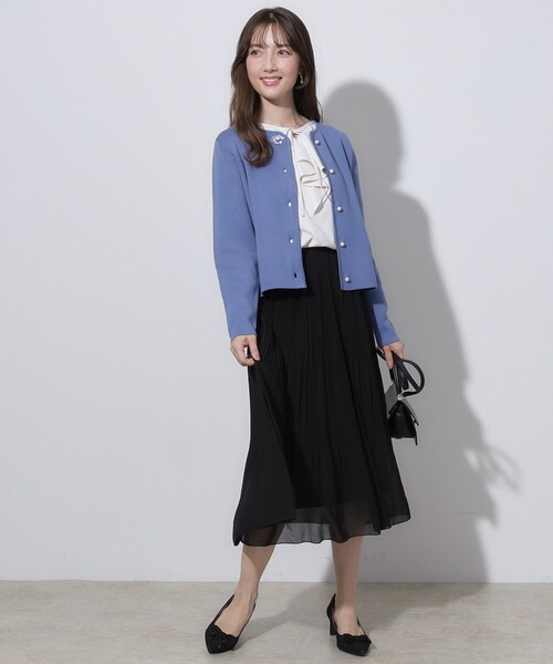 couture brooch（クチュールブローチ）の「【セレモニーシーン/お仕事にも】ランダムプリーツスカート（スカート・レディース・ライトベージュ/ネイビー/ブラック・38/40/36/42）」の6枚目の写真