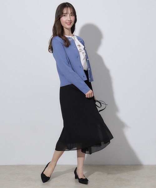 couture brooch（クチュールブローチ）の「【セレモニーシーン/お仕事にも】ランダムプリーツスカート（スカート・レディース・ライトベージュ/ネイビー/ブラック・38/40/36/42）」の7枚目の写真
