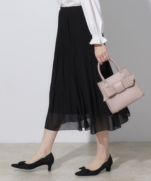 couture brooch（クチュールブローチ）の「【セレモニーシーン/お仕事にも】ランダムプリーツスカート（スカート・レディース・ライトベージュ/ネイビー/ブラック・38/40/36/42）」の9枚目の写真