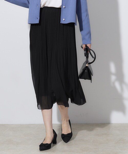 couture brooch（クチュールブローチ）の「【セレモニーシーン/お仕事にも】ランダムプリーツスカート（スカート・レディース・ライトベージュ/ネイビー/ブラック・38/40/36/42）」の11枚目の写真