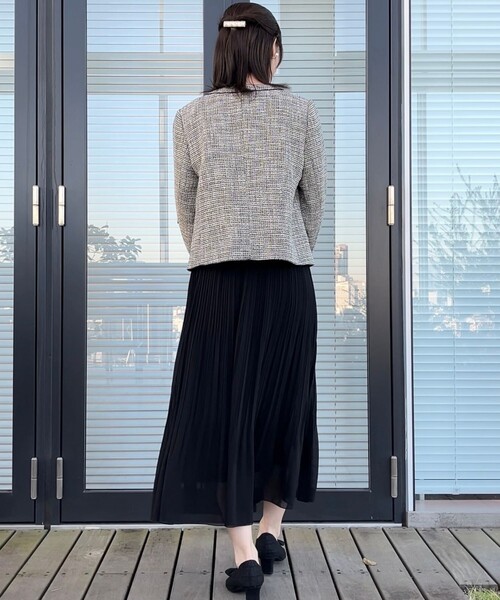 couture brooch（クチュールブローチ）の「【セレモニーシーン/お仕事にも】ランダムプリーツスカート（スカート・レディース・ライトベージュ/ネイビー/ブラック・38/40/36/42）」の15枚目の写真