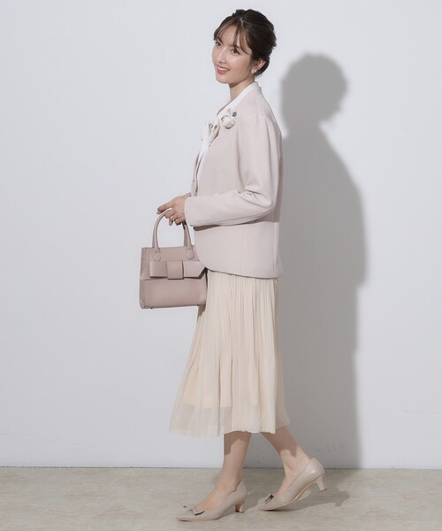 couture brooch（クチュールブローチ）の「【セレモニーシーン/お仕事にも】ランダムプリーツスカート（スカート・レディース・ライトベージュ/ネイビー/ブラック・38/40/36/42）」の18枚目の写真