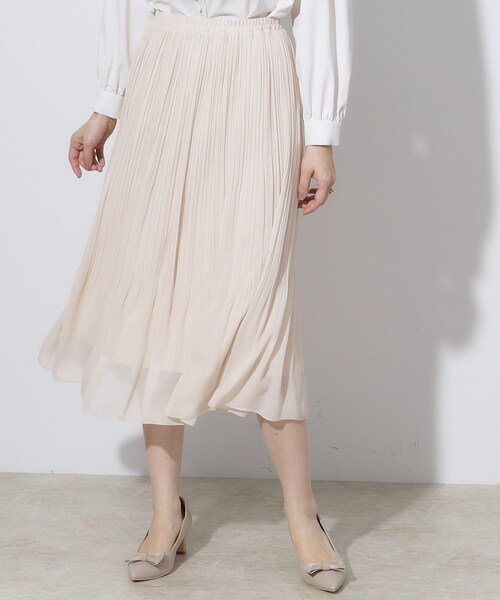 couture brooch（クチュールブローチ）の「【セレモニーシーン/お仕事にも】ランダムプリーツスカート（スカート・レディース・ライトベージュ/ネイビー/ブラック・38/40/36/42）」の20枚目の写真